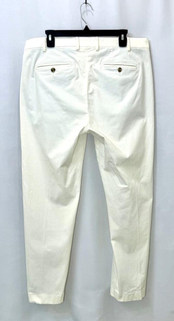 Peter Millar Signature Sateen Pants Mens 36x32 Off White Classic Fit Stretch
